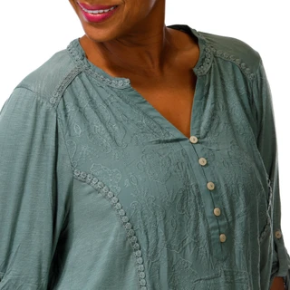 Thumbnail 3: Democracy Women's Plus Quarter Button Top  