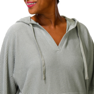 Thumbnail 2: BOBEAU Women's Plus Ribbed Hooded Top  