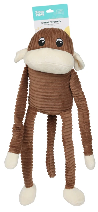 Thumbnail 1: Zippy Paws 20 in Spencer the Crinkle Monkey Dog Toy with Squeaker 
