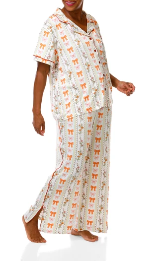 Thumbnail 1: Haute Dreamz Women's Plus Fall Pajama Pants Set  