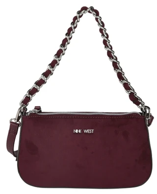 Thumbnail 1: NINE WEST Jace Mini Faux Suede Crossbody with Chain Carry Handle 