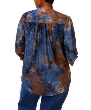 Thumbnail 4: AVA AND GRACE Women's Plus Quarter Button Top  