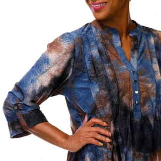 Thumbnail 5: AVA AND GRACE Women's Plus Quarter Button Top  