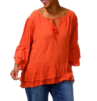 Thumbnail 1: Liv Women's Plus Solid Ruffle Top  