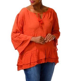 Thumbnail 4: Liv Women's Plus Solid Ruffle Top  