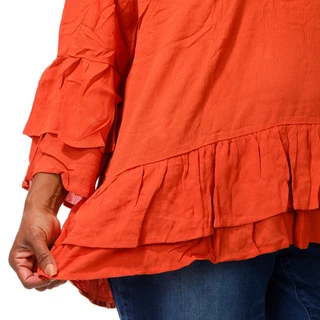 Thumbnail 5: Liv Women's Plus Solid Ruffle Top  