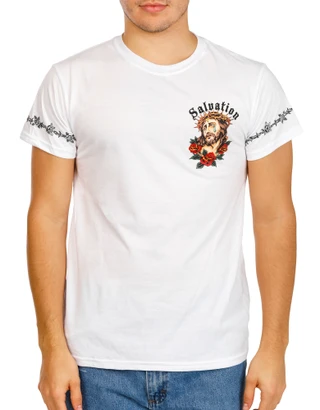 Thumbnail 2: Fresh Laundry Men's Jesus Salvation Graphic Tee 