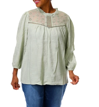 Thumbnail 1: perch Women's Plus Solid Blouse 