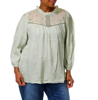 Thumbnail 3: perch Women's Plus Solid Blouse 