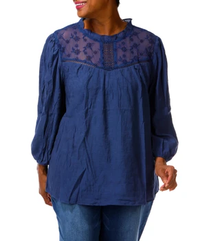 Thumbnail 1: perch Women's Plus Solid Blouse 