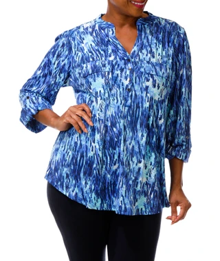 Thumbnail 1: Cocomo Women's Plus Quarter Button Top  