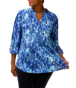 Thumbnail 5: Cocomo Women's Plus Quarter Button Top  
