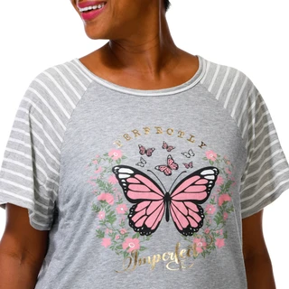 Thumbnail 3: Exclusive One Women's Plus Butterfly Graphic Top  