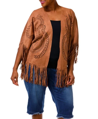 Thumbnail 1: LIV LOS ANGELES Women's Plus Eyelet Fringe Vest  