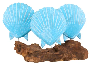 Thumbnail 1: Chesapeake Bay 11x9 Wooden Shells on Driftwood Home Decor 