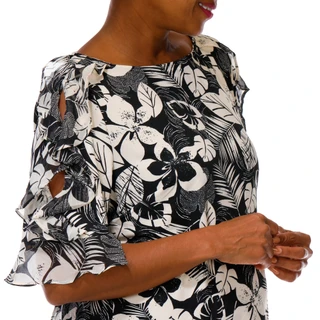 Thumbnail 4: Gloria Lance Women's Plus Floral Print Top  