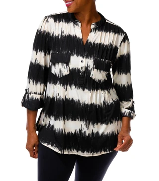 Thumbnail 5: Cocomo Women's Plus Quarter Button Top  