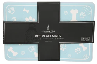 Thumbnail 1: London Fog 12x18 Thick Non-Skid Bones & Pawprints Dog Placemat 