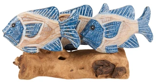 Thumbnail 2: Chesapeake Bay 10x7 Wooden Fish Family on Driftwood Home Decor 