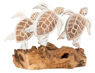 Thumbnail 1: Chesapeake Bay 11x9 Wooden Turtle Family on Driftwood Home Decor 