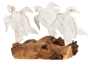 Thumbnail 2: Chesapeake Bay 11x9 Wooden Turtle Family on Driftwood Home Decor 
