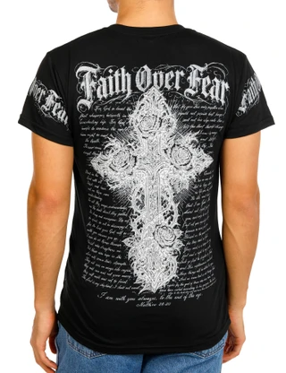 Thumbnail 1: SECONDARY Men's Faith Over Fear Cross & Scripture Graphic Tee 