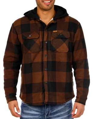 Thumbnail 2: Matix Men's Sherpa Lined 2 Pocket Snap Down Hooded Jacket 