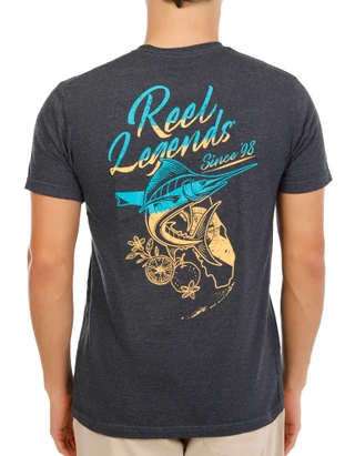 Thumbnail 1: REEL LEGENDS Men's Short Sleeve Graphic Crew Neck Tee 