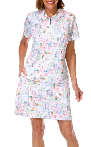 Thumbnail 2: Coral Bay Golf Women's Tropical Back Pleated Skort 
