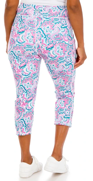 Thumbnail 3: Brisas Plus Active Paisley Capris 