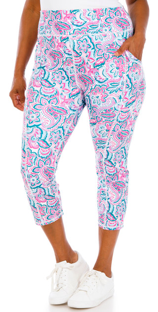 Thumbnail 1: Brisas Plus Active Paisley Capris 