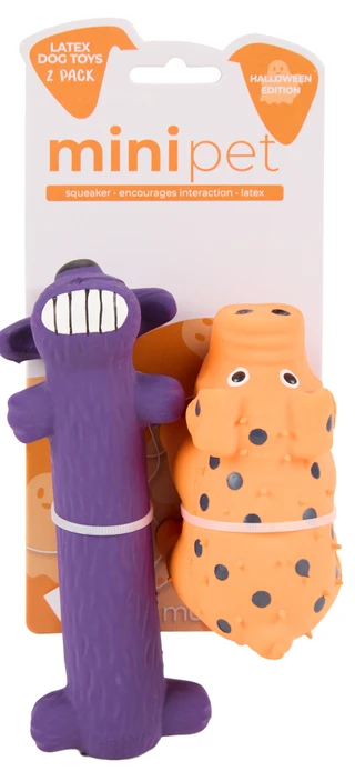 Thumbnail 1: Multipet 2 Pc Loofa Latex & Globlet Halloween Edition Dog Toys 