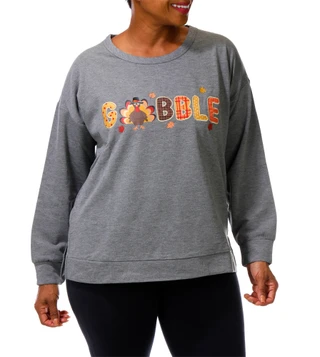 Thumbnail 1: Chenault Women's Plus Fall Gobble Sweatshirt  