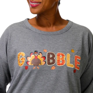 Thumbnail 4: Chenault Women's Plus Fall Gobble Sweatshirt  