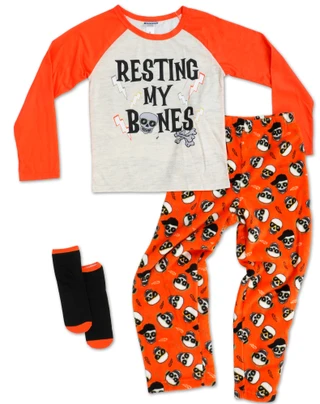 Thumbnail 1: BCOOL Little Boys 3 Pc Halloween Pajama Pants Set with Socks 