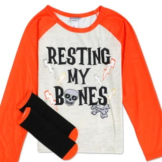 Thumbnail 2: BCOOL Little Boys 3 Pc Halloween Pajama Pants Set with Socks 