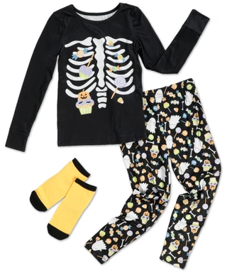 Thumbnail 1: BCOOL Little Boys 3 Pc Halloween Pajama Pants Set with Socks 