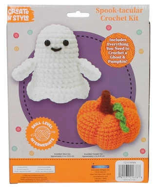 Thumbnail 2: Create 'N Style Halloween Spook-tacular Ghost & Pumpkin Crochet Kit 
