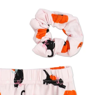 Thumbnail 2: Jessica Simpson Little Girls 3 Pc Halloween Pajama Pants Set with Scrunchie 