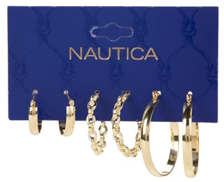 Thumbnail 1: Nautica 3-Pack Hoop Earrings 