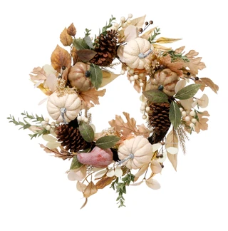 Thumbnail 1: 24 in Harvest Pumpkin Wreath Home Accent 