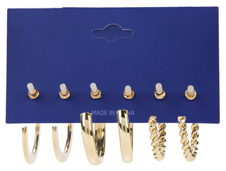 Thumbnail 2: Nautica 3-Piece Hoop Earrings 