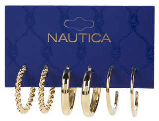 Thumbnail 1: Nautica 3-Piece Hoop Earrings 