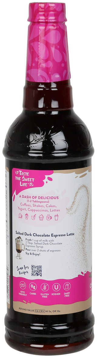 Thumbnail 2: Jordan's Skinny Mixes 25.4 oz Salted Dark Chocolate Expresso Syrup  