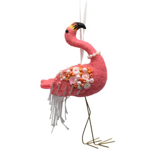 Thumbnail 2: Magical Season Felt Flamingo Ornament 