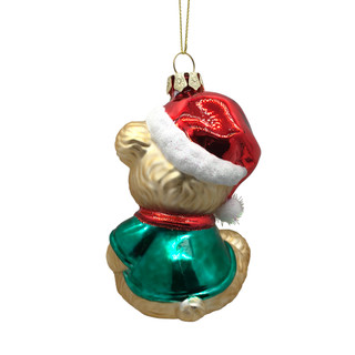 Thumbnail 2: Magical Season Glass Teddy Bear Santa Ornament 