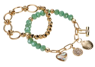 Thumbnail 1: Nautica 2-Piece Charm and Stretch Bracelet 