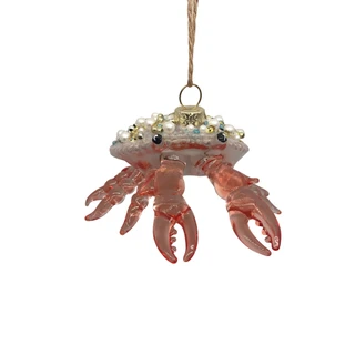 Thumbnail 1: Magical Season Glass Crab with Pearls Ornament 