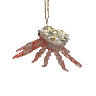 Thumbnail 2: Magical Season Glass Crab with Pearls Ornament 