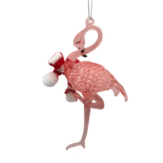 Thumbnail 2: Magical Season Spun Glass Flamingo Ornament 